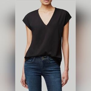 Frame Denim Le Mid Rise Black Short Sleeve Tee Size SP
